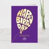 De Vacances En Aluminium Carte d'anniversaire professionnelle avec ballon e (Recto)