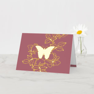 De Vacances En Aluminium Carte d'huile d'or papillon personnalisée