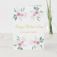 Carte élégante avec motif floral et feuille d'alum