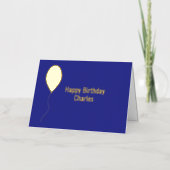 De Vacances En Aluminium Carte pliée Bleu Foil Anniversaire (Recto)