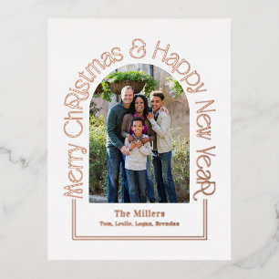 De Vacances En Aluminium Carte postale Arch Grey VÉRITABLE FOIL
