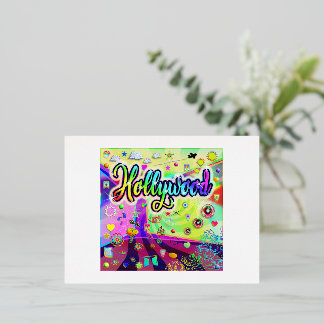 De Vacances En Aluminium Carte postale Cool d'Hollywood