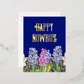De Vacances En Aluminium Carte postale Foil Hyacinth Spring Blossants (Recto/Verso)