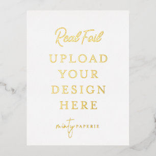 De Vacances En Aluminium Carte postale Gold Foil Portrait