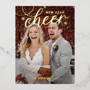 De Vacances En Aluminium Carte postale Joyeuse FOIL Cheer Swirled