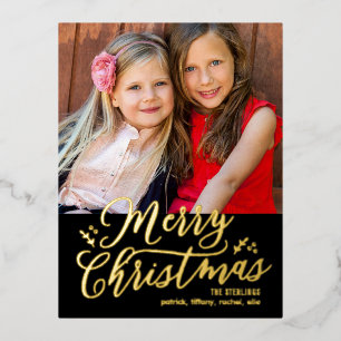 De Vacances En Aluminium Carte postale Joyeux Noël Real Foil Holiday