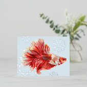De Vacances En Aluminium Carte postale Lucky Goldfish & Bubbles Foil (Debout devant)