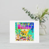 De Vacances En Aluminium Carte postale Malibu Heure Epoch (Debout devant)