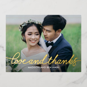 De Vacances En Aluminium Carte postale Merci Darling Script FOIL