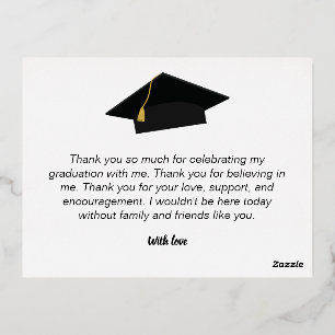 De Vacances En Aluminium Carte postale Merci Graduation Foil Holiday