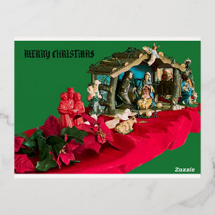 De Vacances En Aluminium Carte postale MERRY CHRISTMAS Jesus stable