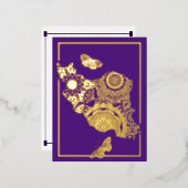 De Vacances En Aluminium Carte postale Perse Eid Mobarak Foil (Recto/Verso)