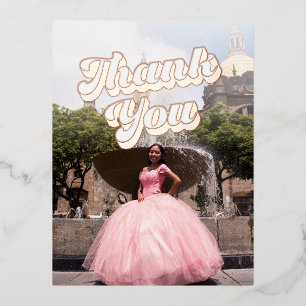 De Vacances En Aluminium Carte postale Retro Super Quinceañera Merci