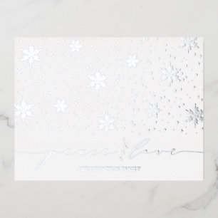 De Vacances En Aluminium Carte postale Silver Snowflakes Christmas Holiday