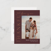 De Vacances En Aluminium Carte postale Thanksgiving Side Foil (Recto/Verso)