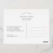 De Vacances En Aluminium Carte postale Thanksgiving Side Foil (Verso)