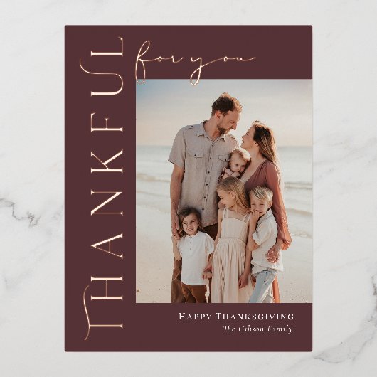 De Vacances En Aluminium Carte postale Thanksgiving Side Foil (Recto)