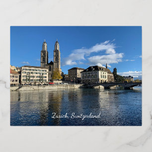 De Vacances En Aluminium Carte postale Zurich Suisse