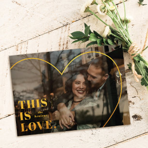 De Vacances En Aluminium C'est l'Amour. Carte Heart Valentine's Day - Foil