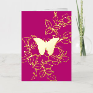 De Vacances En Aluminium Elégant Papillon Floral Plié Carte à huile