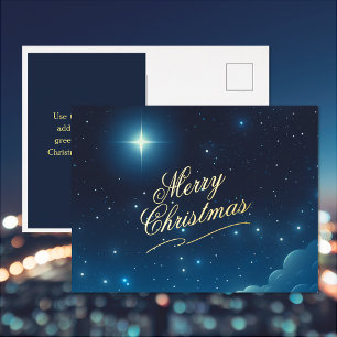 De Vacances En Aluminium Joyeux Noël Star Foil Carte postale