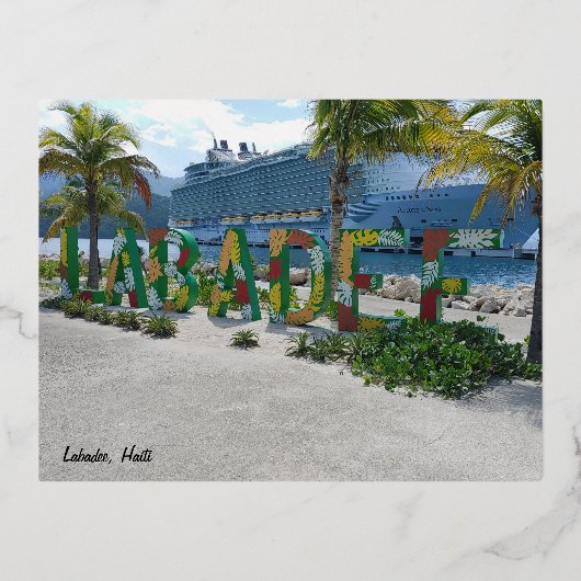 De Vacances En Aluminium Labadee, Carte postale Haïti (Recto)