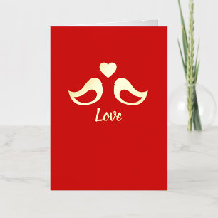 De Vacances En Aluminium Lovebirds Gold Foil personnalisé Carte Saint-Valen