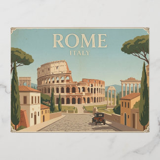De Vacances En Aluminium Rome Italie Carte Postale Vintage Voyage