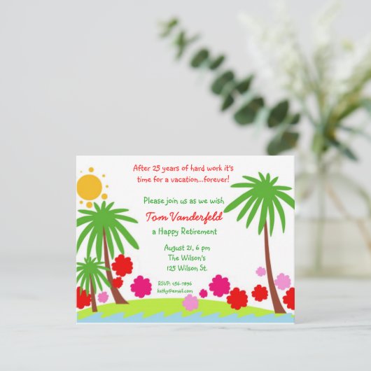 De vacances invitation de partie de retraite pour (Debout devant)