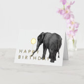 De Vacances Métallisée 5 X 7 Carte d'anniversaire d'éléphant (Orchidée)