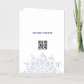 De Vacances Métallisée Carte Couper Eid Mubarak (Verso)