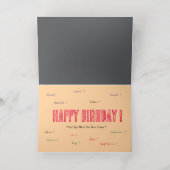 De Vacances Métallisée Carte d'anniversaire (Couchage intérieur)