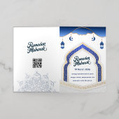 De Vacances Métallisée Carte Eid Mubarak avec Masjid (Mise à l'extérieur)