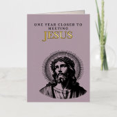 De Vacances Métallisée Funny Christian Jesus Carte d'anniversaire (Recto)