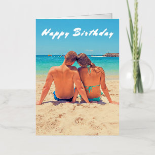 De Vacances Métallisée Photo personnalisée Carte d'anniversaire avec vos