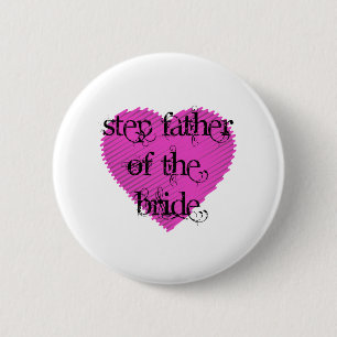 De Vader van de stap van de Bruid Ronde Button 5,7 Cm