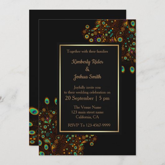 De vader van de uitnodiging tot het huwelijk van P (Voorkant / Achterkant)