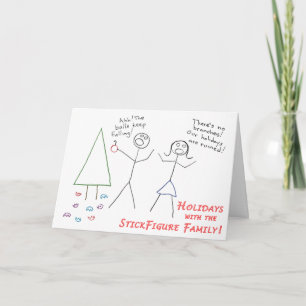 De Vakantie van de Familie van StickFigure Feestdagen Kaart