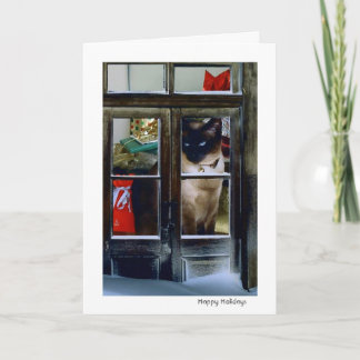 de vakantie van de kat feestdagen kaart