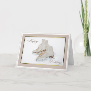 De vakantiewenskaart van schaatsen feestdagen kaart