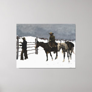 De val van de cowboy 1895 Frederic Remington Canvas Afdruk