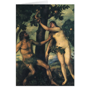 De val van de mens; Adam en Eva door Titian