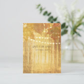 De val verlaat Golden Autumn Rustic sparen de Datu Aankondigingskaart (Staand voorkant)