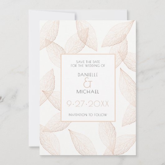 De val verlaat sparen de Datum Save The Date (Voorkant)