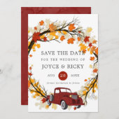 De val verlaat  vrachtwagen sparen de Datum bruilo Kaart (Voorkant / Achterkant)