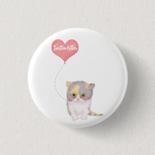 de Valentijnsdag-badge van de Smith Kitten Ronde Button 3,2 Cm