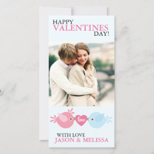 De Valentijnsdag van de Foto van Tortelduifjes Feestdagenkaart