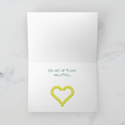 De Valentijnsdag van het Hart van het tennis Feestdagen Kaart (Binnen)