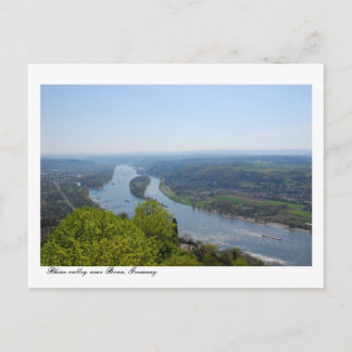 De vallei van Rijn dichtbij Bonn, Duitsland Briefkaart