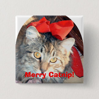 De vangstdocumenten:  Merry Catnip. -vierkante kno Vierkante Button 5,1 Cm